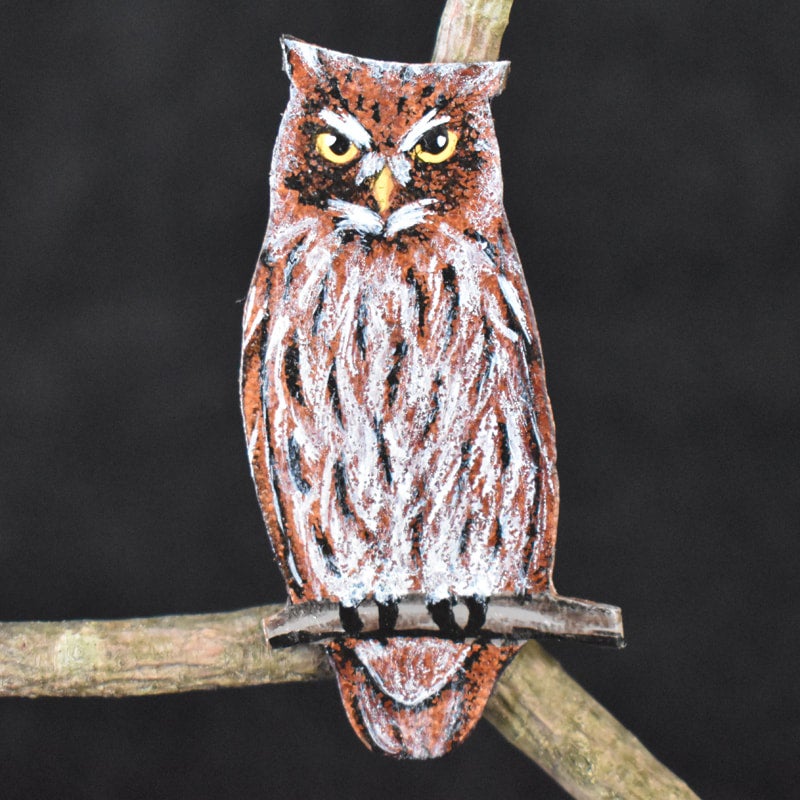 Painted Leather Owl Magnet | International Owl Center Online Store