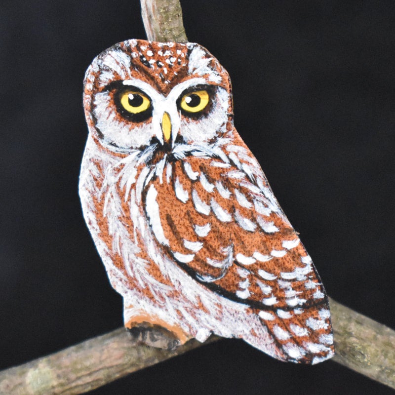 Painted Leather Owl Magnet | International Owl Center Online Store
